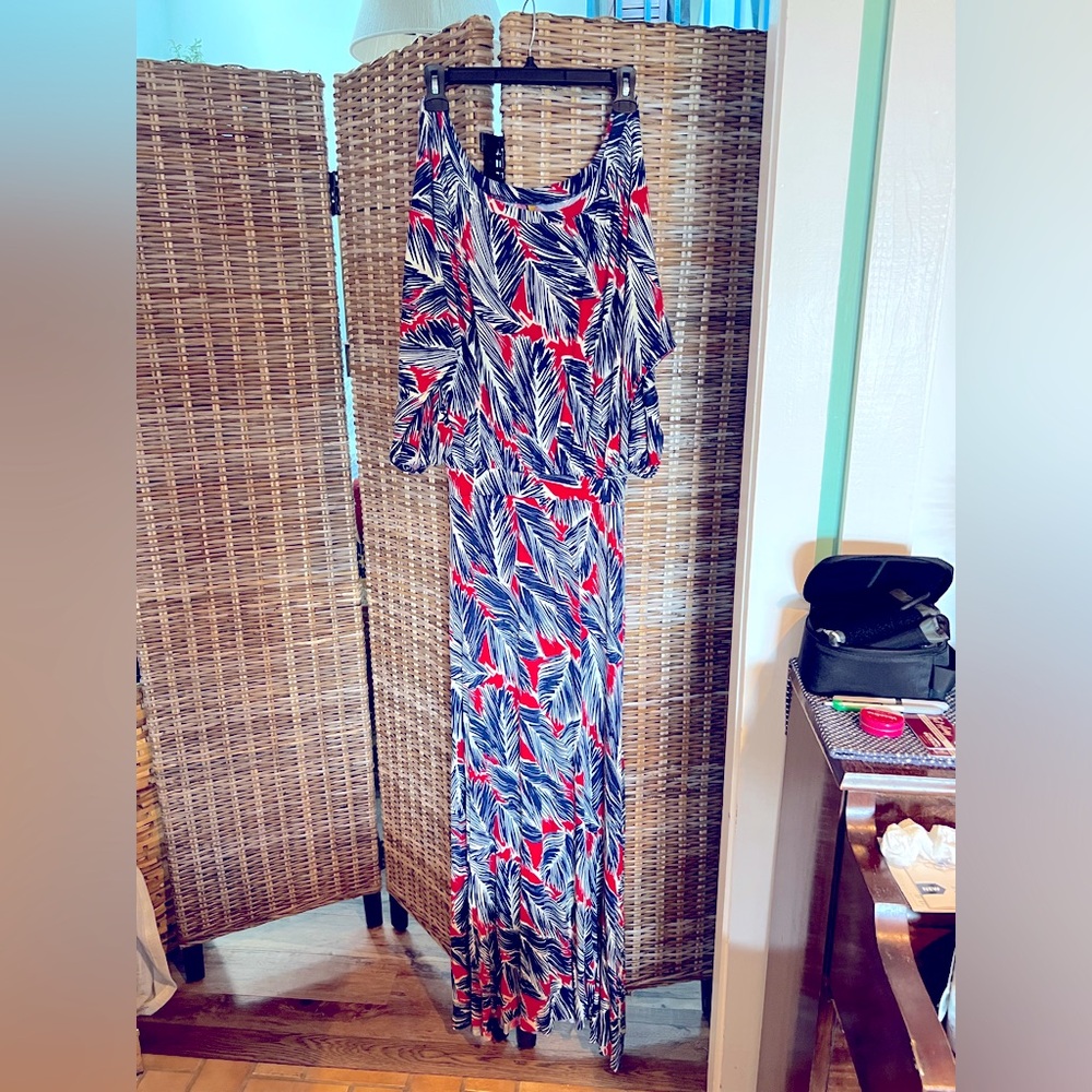 Rachel Pally caftan maxi dress medium large pretty print slouchy top vintage